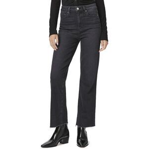Paige Womens  Relaxed Claudine Raw Hem Black Lotus Jean